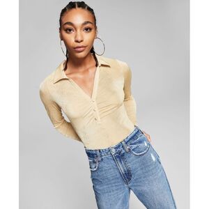 And Now This Now This Long Sleeve Polo Collar Bodysuit